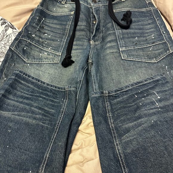 Free People Moxie Barrel Cerulean Blue RARE COLORWAY Hot Trend Size 24 see 📏 - Picture 6 of 16